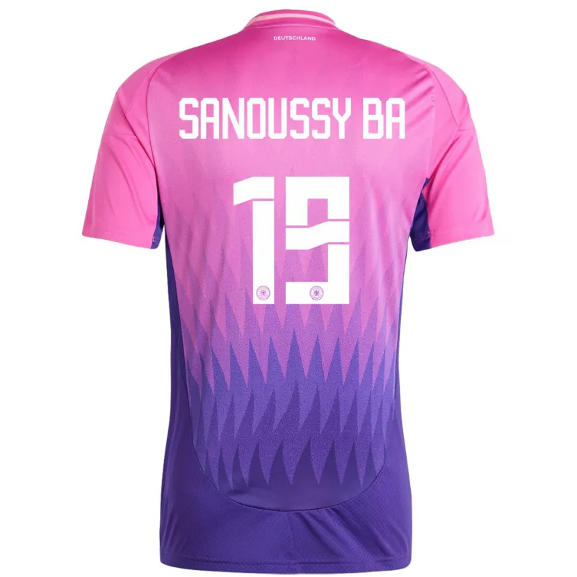 Danxen Herren Deutschland Sanoussy Ba #19 Pink Lila Auswärtstrikot Trikot 24-26 T-Shirt Schweiz
