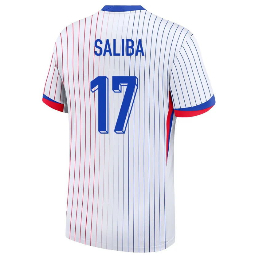 Danxen Herren Frankreich William Saliba #17 Weiß Auswärtstrikot Trikot 24-26 T-Shirt Schweiz