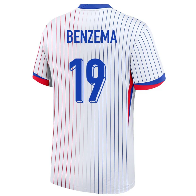 Danxen Herren Frankreich Karim Benzema #19 Weiß Auswärtstrikot Trikot 24-26 T-Shirt Schweiz