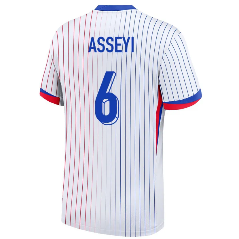 Danxen Herren Frankreich Viviane Asseyi #6 Weiß Auswärtstrikot Trikot 24-26 T-Shirt Schweiz