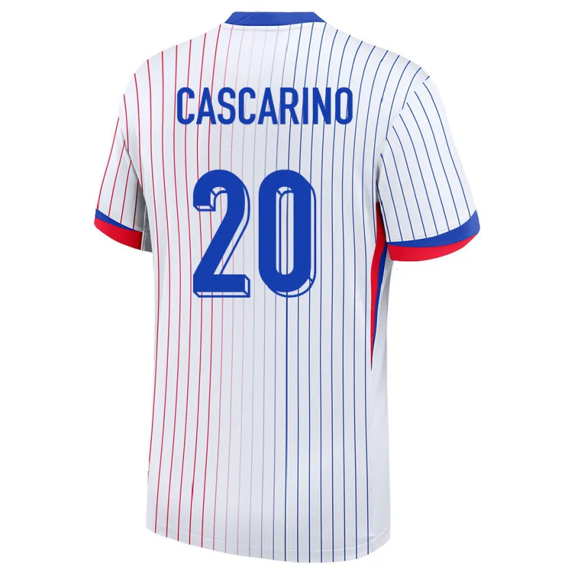 Danxen Herren Frankreich Delphine Cascarino #20 Weiß Auswärtstrikot Trikot 24-26 T-Shirt Schweiz