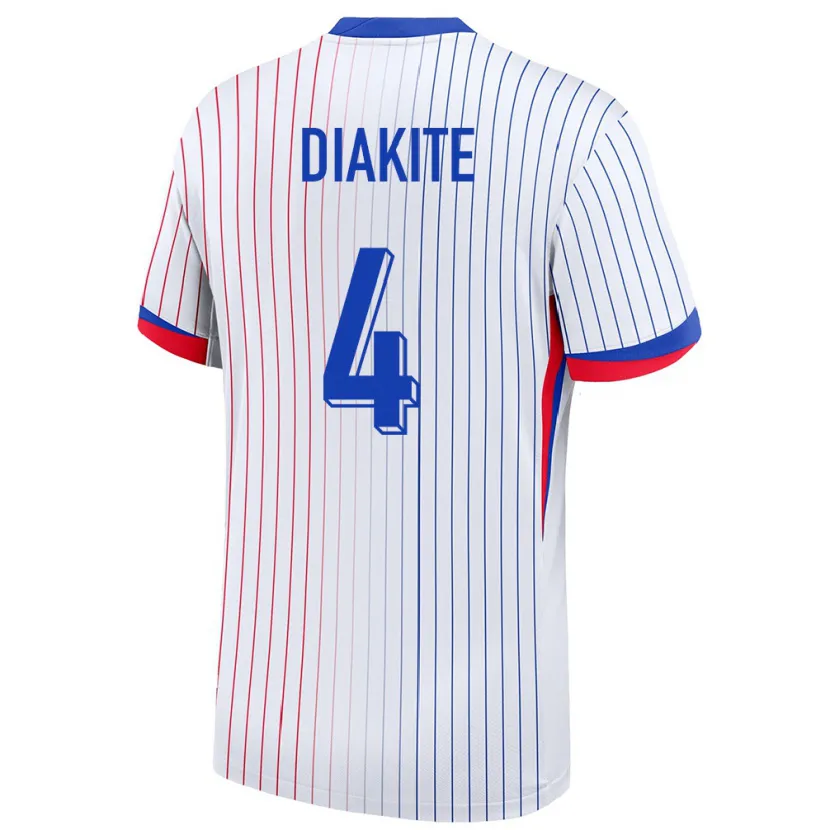 Danxen Herren Frankreich Bafode Diakite #4 Weiß Auswärtstrikot Trikot 24-26 T-Shirt Schweiz