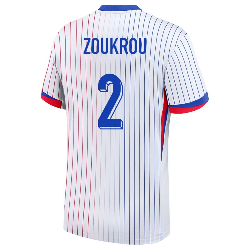 Danxen Herren Frankreich Tanguy Zoukrou #2 Weiß Auswärtstrikot Trikot 24-26 T-Shirt Schweiz