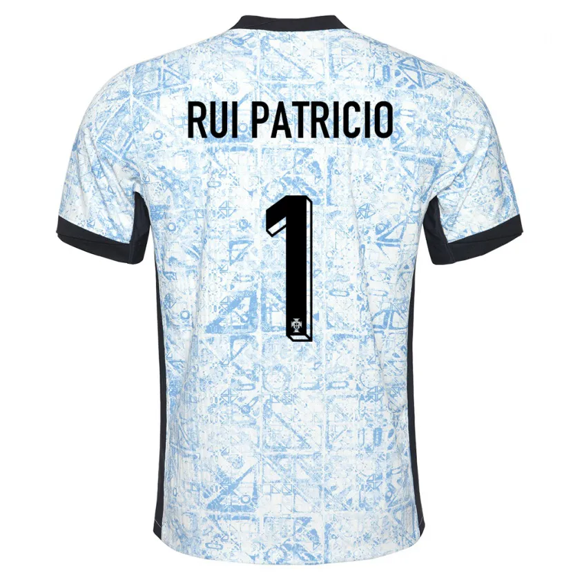 Danxen Herren Portugal Rui Patricio #1 Cremeblau Auswärtstrikot Trikot 24-26 T-Shirt Schweiz