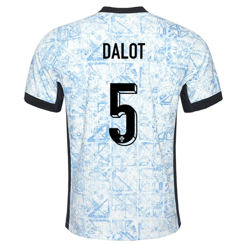 Danxen Herren Portugal Diogo Dalot #5 Cremeblau Auswärtstrikot Trikot 24-26 T-Shirt Schweiz