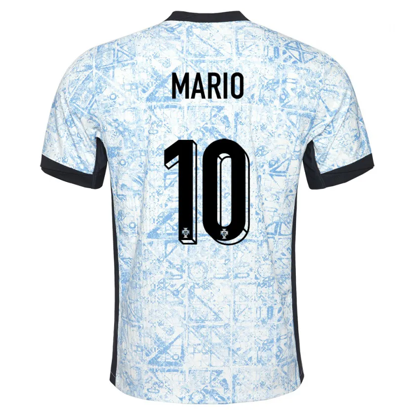 Danxen Herren Portugal Joao Mario #10 Cremeblau Auswärtstrikot Trikot 24-26 T-Shirt Schweiz