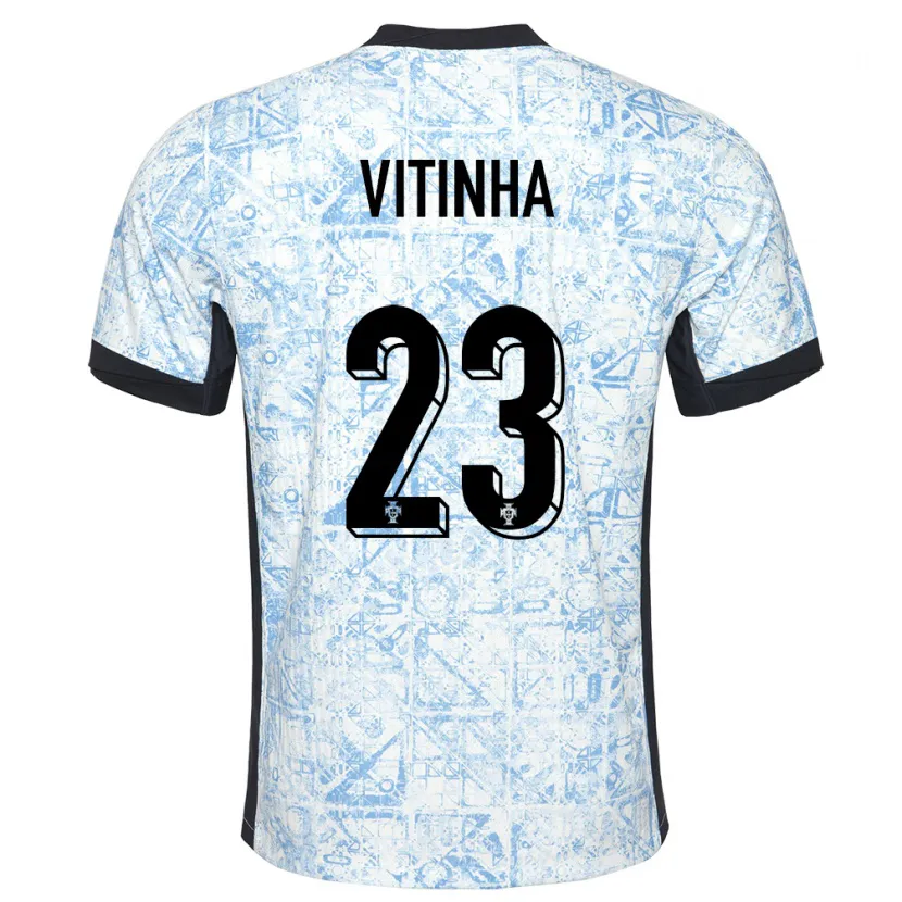 Danxen Herren Portugal Vitinha #23 Cremeblau Auswärtstrikot Trikot 24-26 T-Shirt Schweiz