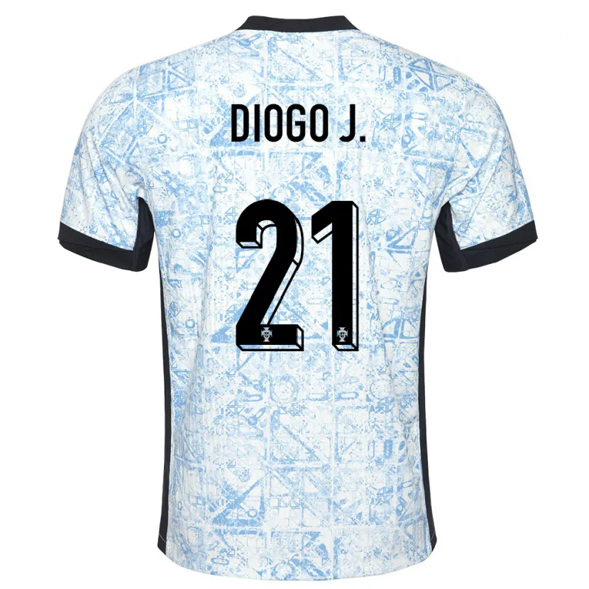 Danxen Herren Portugal Diogo Jota #21 Cremeblau Auswärtstrikot Trikot 24-26 T-Shirt Schweiz