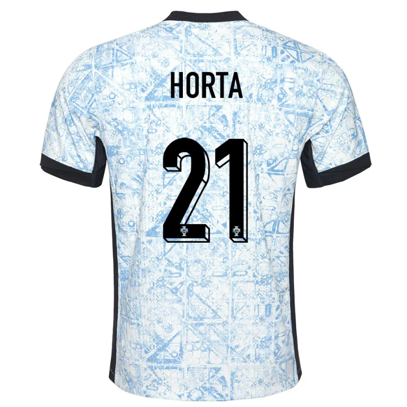 Danxen Herren Portugal Ricardo Horta #21 Cremeblau Auswärtstrikot Trikot 24-26 T-Shirt Schweiz