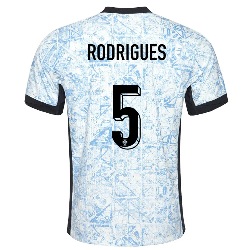 Danxen Herren Portugal Rafael Rodrigues #5 Cremeblau Auswärtstrikot Trikot 24-26 T-Shirt Schweiz