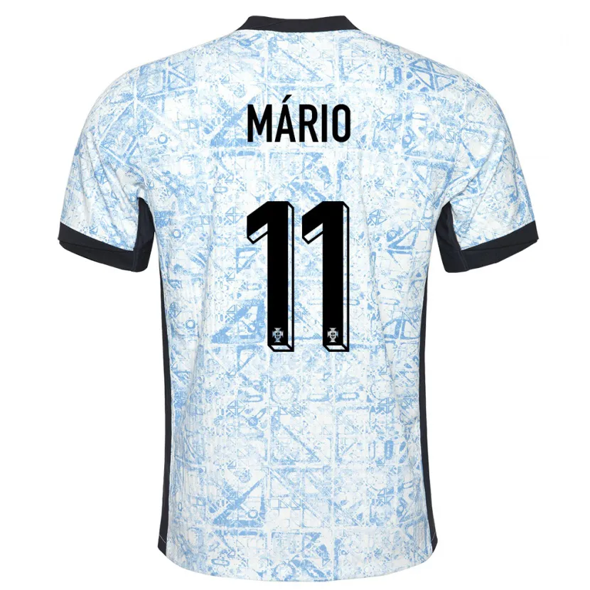 Danxen Herren Portugal Joao Mario #11 Cremeblau Auswärtstrikot Trikot 24-26 T-Shirt Schweiz