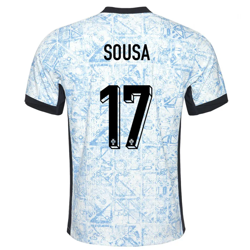 Danxen Herren Portugal Vasco Sousa #17 Cremeblau Auswärtstrikot Trikot 24-26 T-Shirt Schweiz