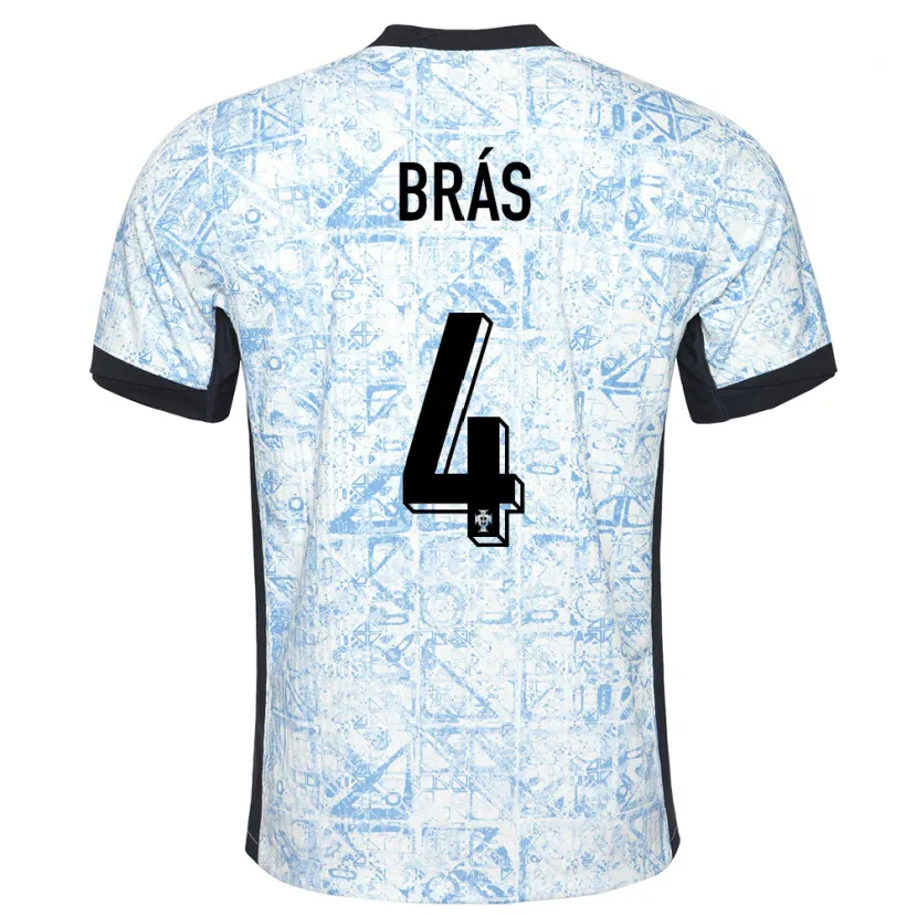 Danxen Herren Portugal Gabi Bras #4 Cremeblau Auswärtstrikot Trikot 24-26 T-Shirt Schweiz