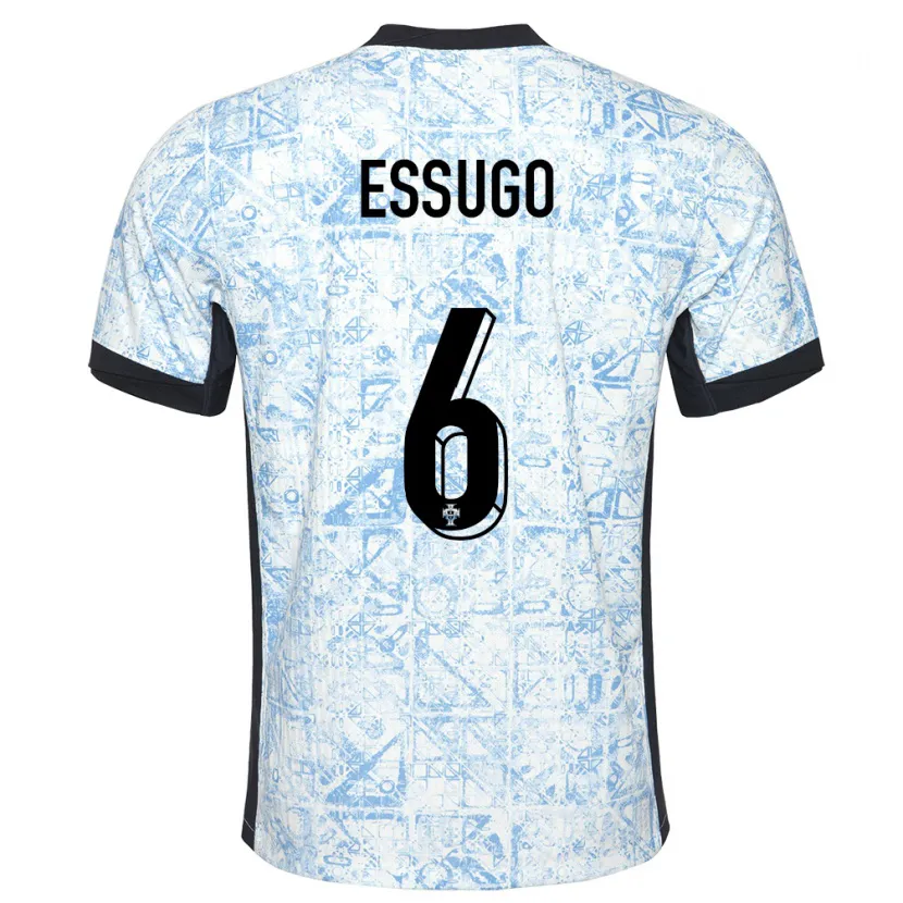 Danxen Herren Portugal Dario Essugo #6 Cremeblau Auswärtstrikot Trikot 24-26 T-Shirt Schweiz