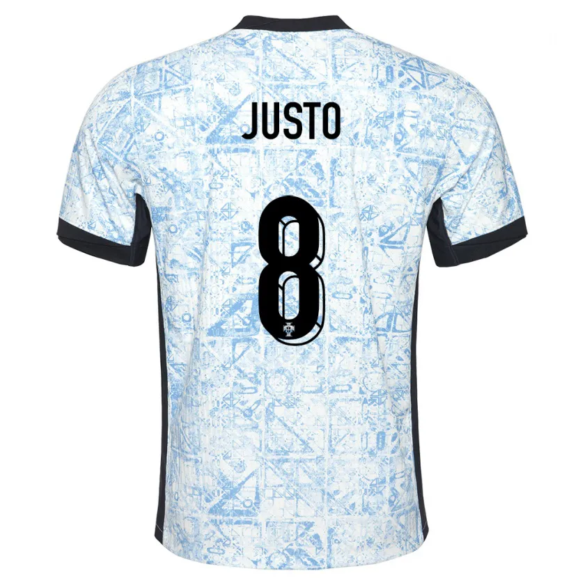 Danxen Herren Portugal Samuel Justo #8 Cremeblau Auswärtstrikot Trikot 24-26 T-Shirt Schweiz