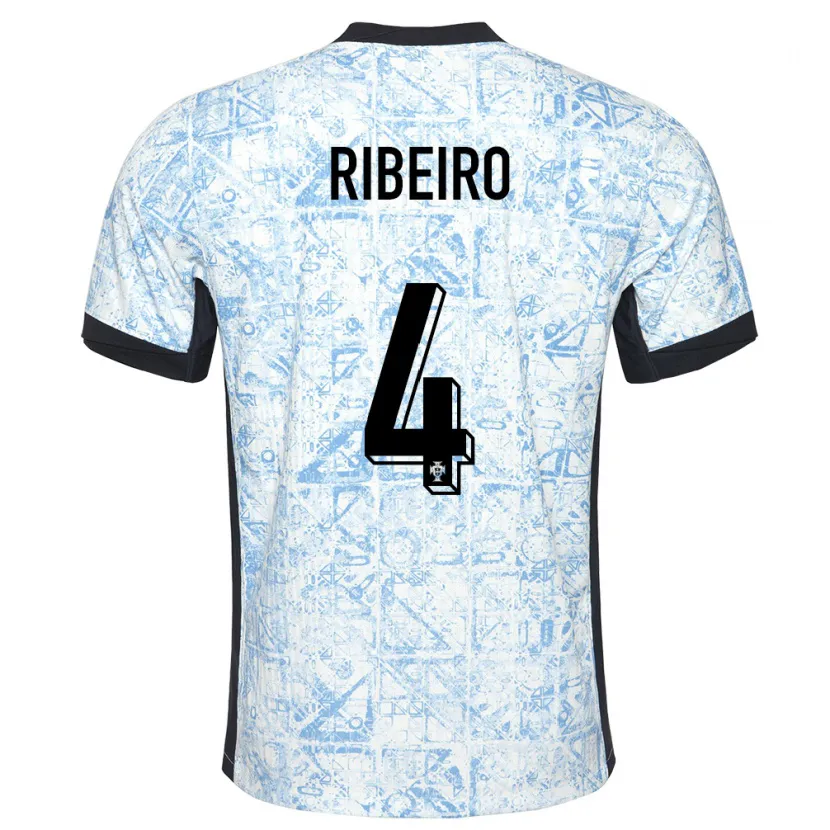 Danxen Herren Portugal Ricardo Ribeiro #4 Cremeblau Auswärtstrikot Trikot 24-26 T-Shirt Schweiz