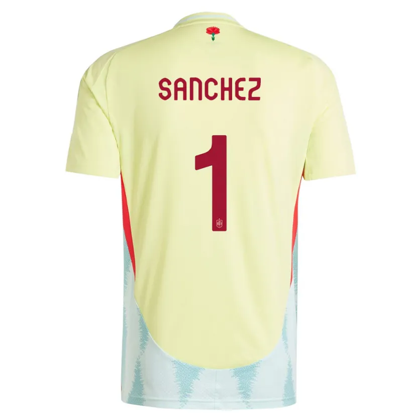 Danxen Herren Spanien Robert Sanchez #1 Gelb Auswärtstrikot Trikot 24-26 T-Shirt Schweiz