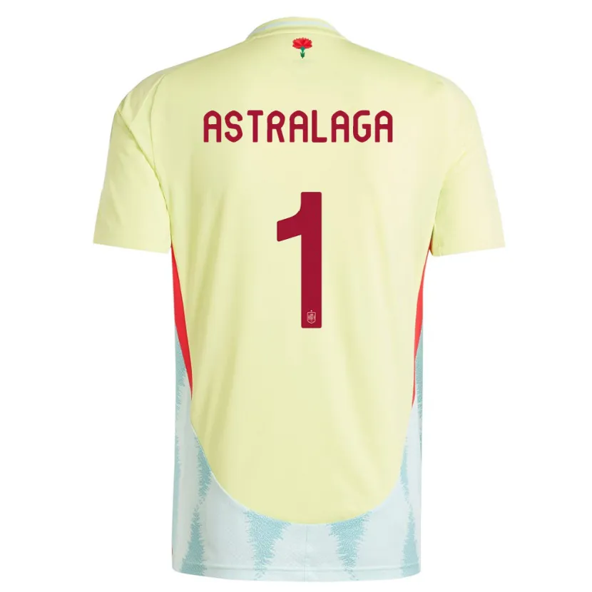 Danxen Herren Spanien Ander Astralaga #1 Gelb Auswärtstrikot Trikot 24-26 T-Shirt Schweiz