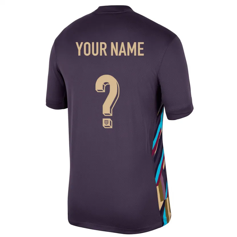 Danxen Herren England Ihren Namen #0 Dunkle Rosine Auswärtstrikot Trikot 24-26 T-Shirt Schweiz