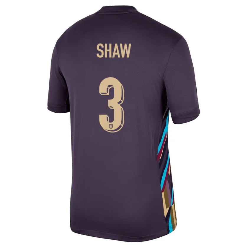 Danxen Herren England Luke Shaw #3 Dunkle Rosine Auswärtstrikot Trikot 24-26 T-Shirt Schweiz