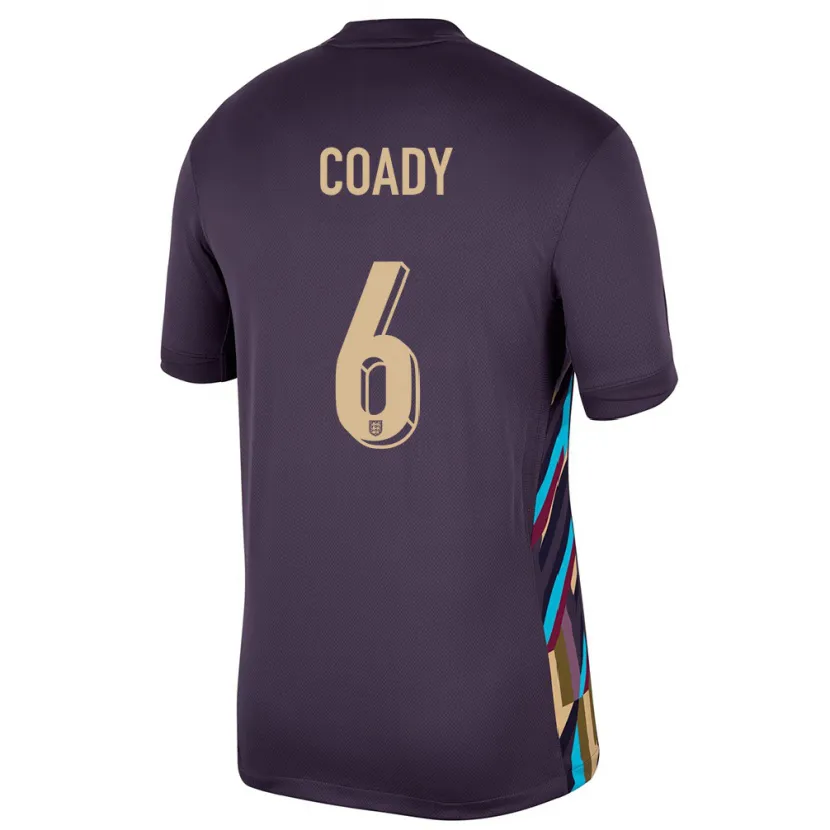 Danxen Herren England Conor Coady #6 Dunkle Rosine Auswärtstrikot Trikot 24-26 T-Shirt Schweiz
