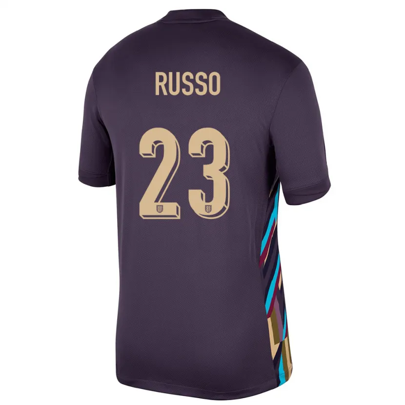 Danxen Herren England Alessia Russo #23 Dunkle Rosine Auswärtstrikot Trikot 24-26 T-Shirt Schweiz