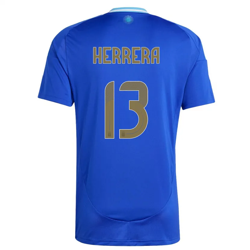 Danxen Herren Argentinien Marcelo Herrera #13 Blau Auswärtstrikot Trikot 24-26 T-Shirt Schweiz