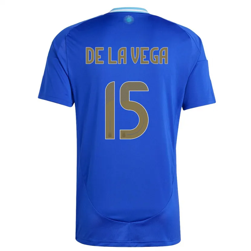 Danxen Herren Argentinien Pedro De La Vega #15 Blau Auswärtstrikot Trikot 24-26 T-Shirt Schweiz