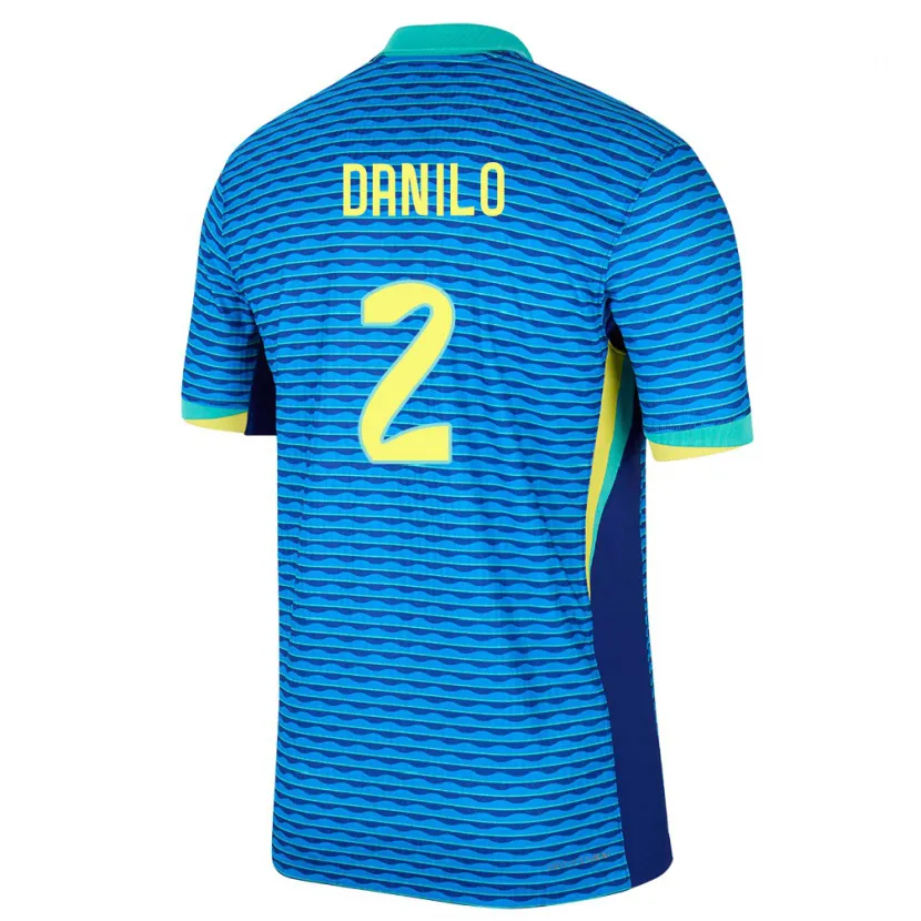 Danxen Herren Brasilien Danilo #2 Blau Auswärtstrikot Trikot 24-26 T-Shirt Schweiz