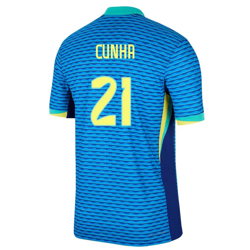 Danxen Herren Brasilien Matheus Cunha #21 Blau Auswärtstrikot Trikot 24-26 T-Shirt Schweiz