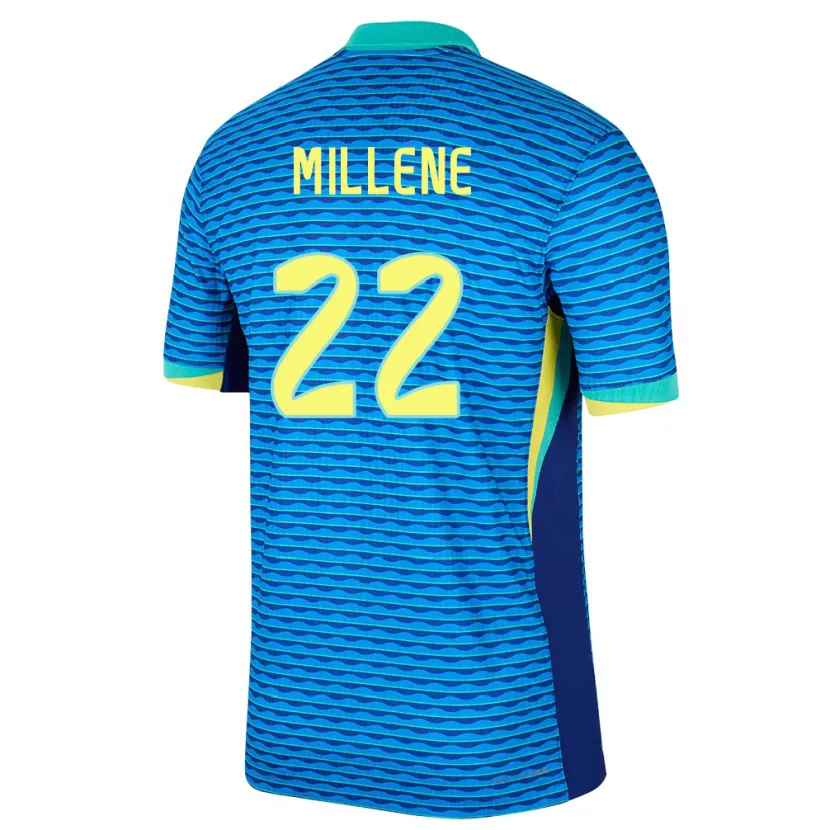 Danxen Herren Brasilien Millene #22 Blau Auswärtstrikot Trikot 24-26 T-Shirt Schweiz