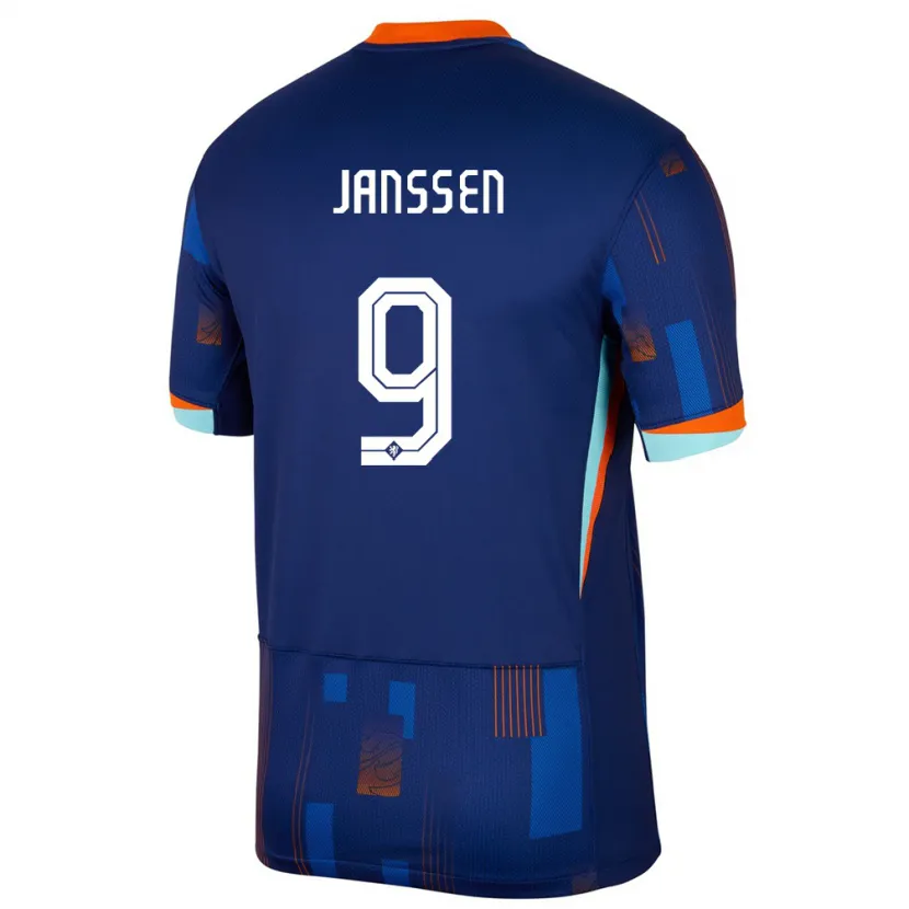 Danxen Herren Niederlande Vincent Janssen #9 Blau Auswärtstrikot Trikot 24-26 T-Shirt Schweiz