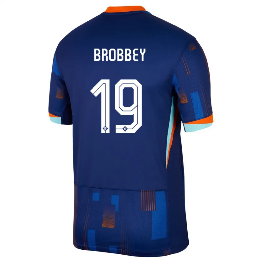 Danxen Herren Niederlande Brian Brobbey #19 Blau Auswärtstrikot Trikot 24-26 T-Shirt Schweiz
