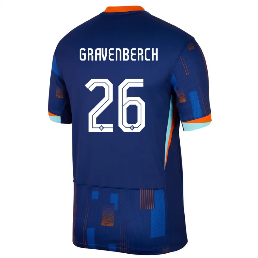 Danxen Herren Niederlande Ryan Gravenberch #26 Blau Auswärtstrikot Trikot 24-26 T-Shirt Schweiz