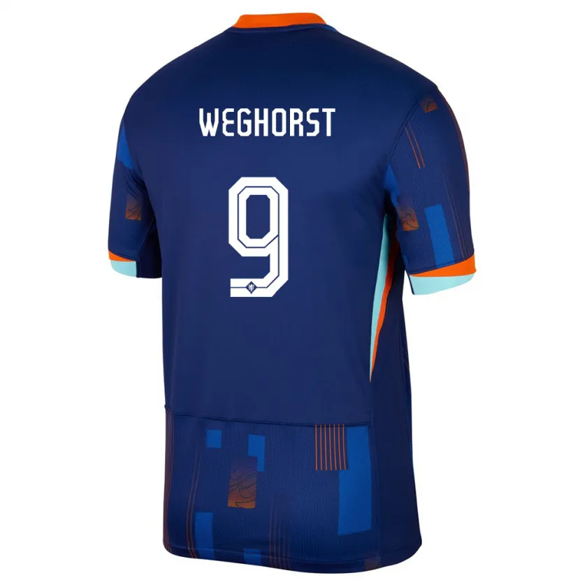 Danxen Herren Niederlande Wout Weghorst #9 Blau Auswärtstrikot Trikot 24-26 T-Shirt Schweiz