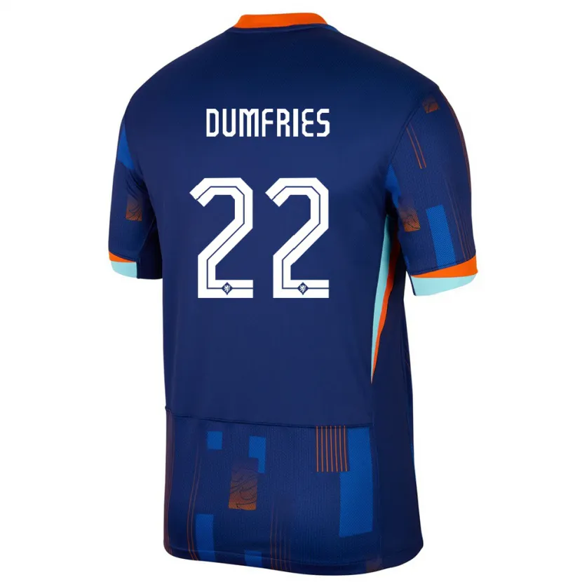 Danxen Herren Niederlande Denzel Dumfries #22 Blau Auswärtstrikot Trikot 24-26 T-Shirt Schweiz