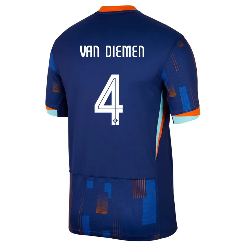 Danxen Herren Niederlande Samantha Van Diemen #4 Blau Auswärtstrikot Trikot 24-26 T-Shirt Schweiz