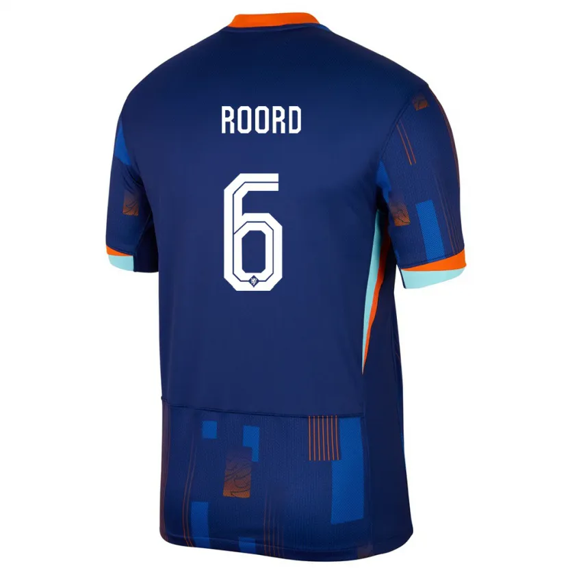 Danxen Herren Niederlande Jill Roord #6 Blau Auswärtstrikot Trikot 24-26 T-Shirt Schweiz