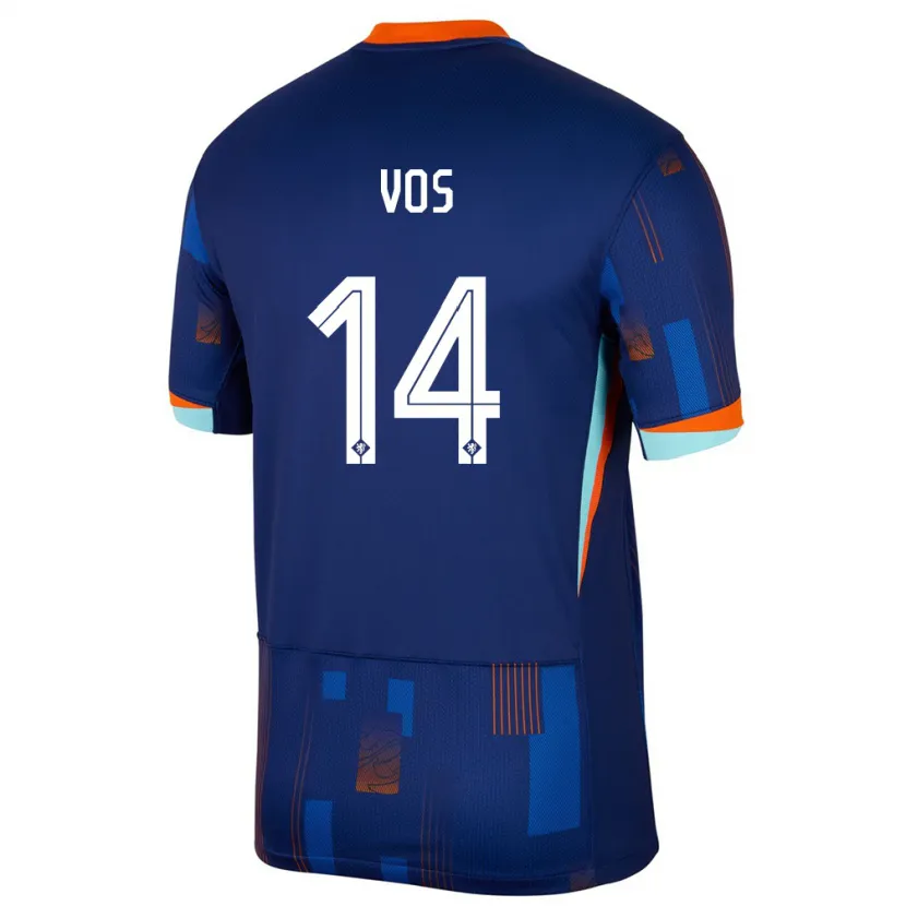 Danxen Herren Niederlande Silvano Vos #14 Blau Auswärtstrikot Trikot 24-26 T-Shirt Schweiz