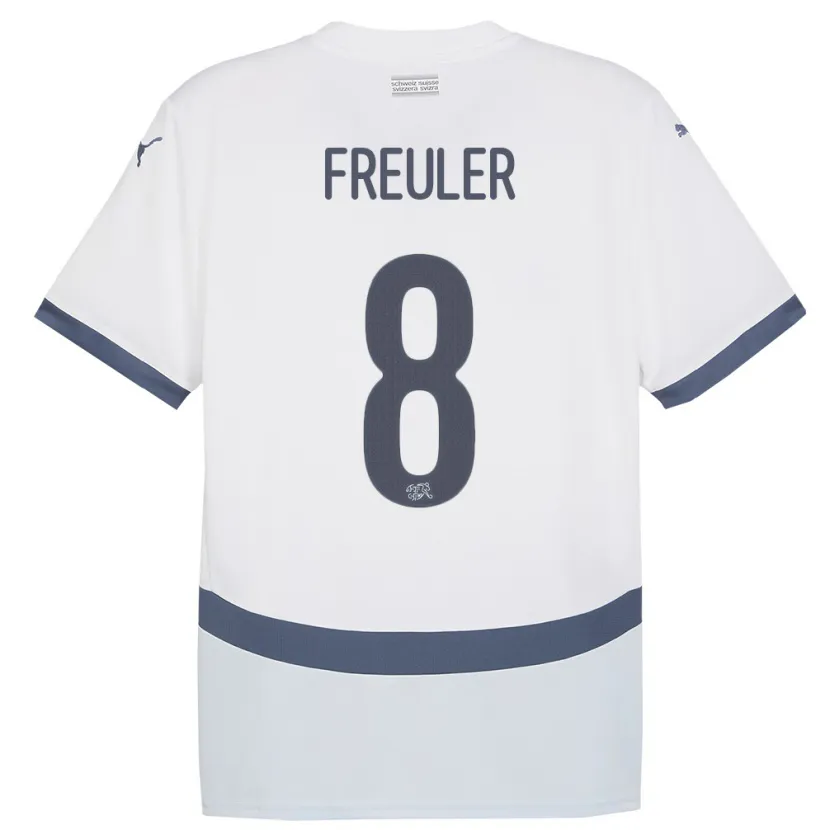 Danxen Herren Schweiz Remo Freuler #8 Weiß Auswärtstrikot Trikot 24-26 T-Shirt Schweiz