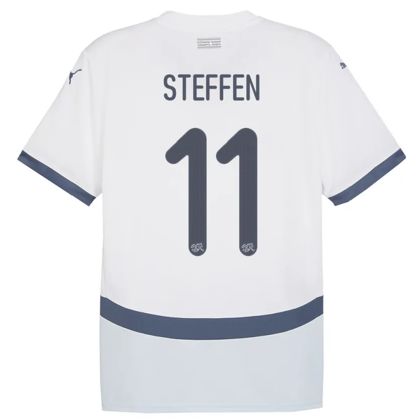 Danxen Herren Schweiz Renato Steffen #11 Weiß Auswärtstrikot Trikot 24-26 T-Shirt Schweiz