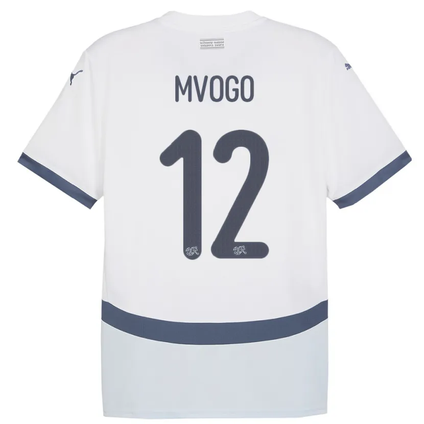 Danxen Herren Schweiz Yvon Mvogo #12 Weiß Auswärtstrikot Trikot 24-26 T-Shirt Schweiz