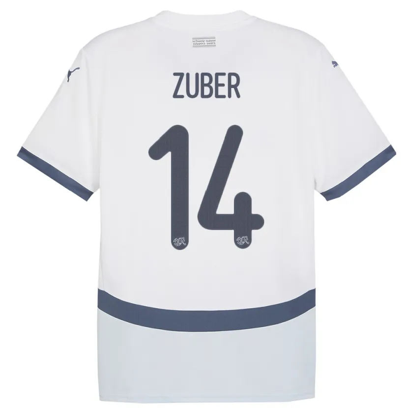 Danxen Herren Schweiz Steven Zuber #14 Weiß Auswärtstrikot Trikot 24-26 T-Shirt Schweiz