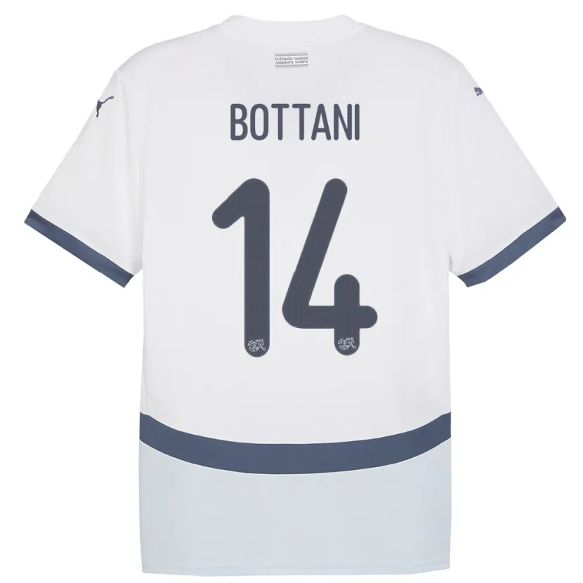 Danxen Herren Schweiz Mattia Bottani #14 Weiß Auswärtstrikot Trikot 24-26 T-Shirt Schweiz