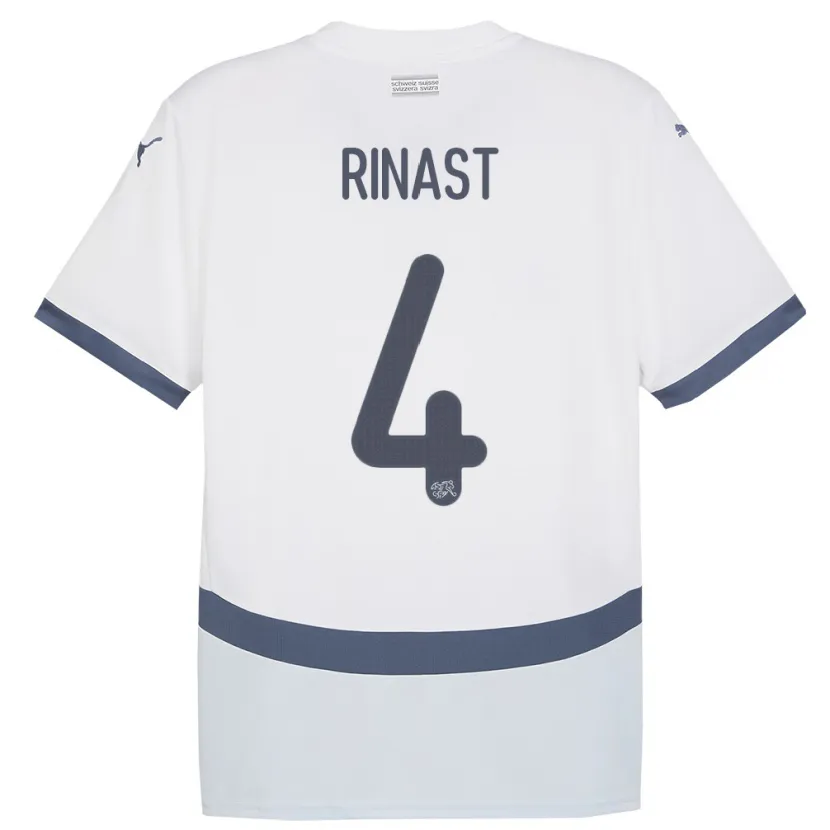 Danxen Herren Schweiz Rachel Rinast #4 Weiß Auswärtstrikot Trikot 24-26 T-Shirt Schweiz