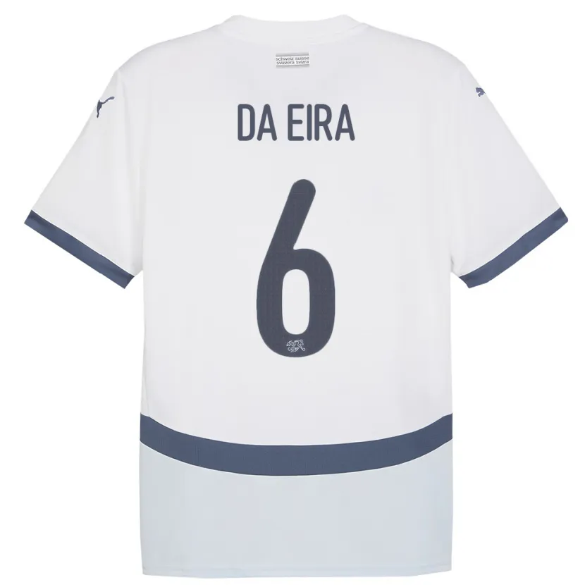 Danxen Herren Schweiz Stefanie Da Eira #6 Weiß Auswärtstrikot Trikot 24-26 T-Shirt Schweiz