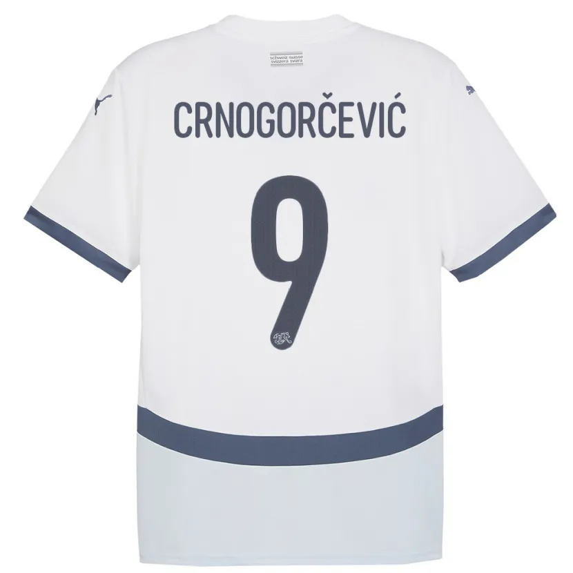 Danxen Herren Schweiz Ana Maria Crnogorcevic #9 Weiß Auswärtstrikot Trikot 24-26 T-Shirt Schweiz