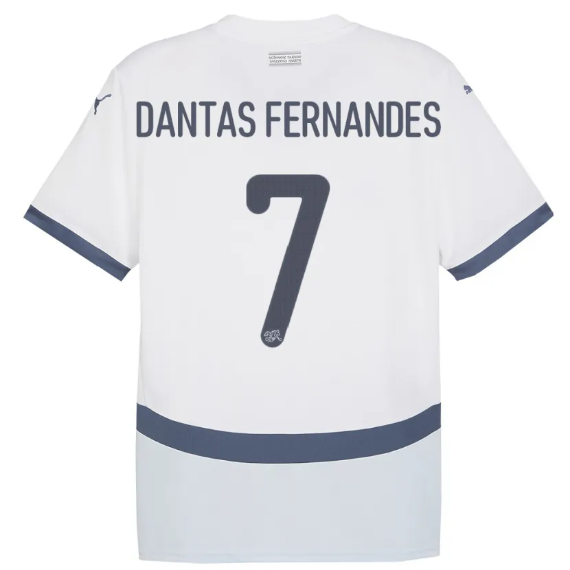 Danxen Herren Schweiz Ronaldo Dantas Fernandes #7 Weiß Auswärtstrikot Trikot 24-26 T-Shirt Schweiz