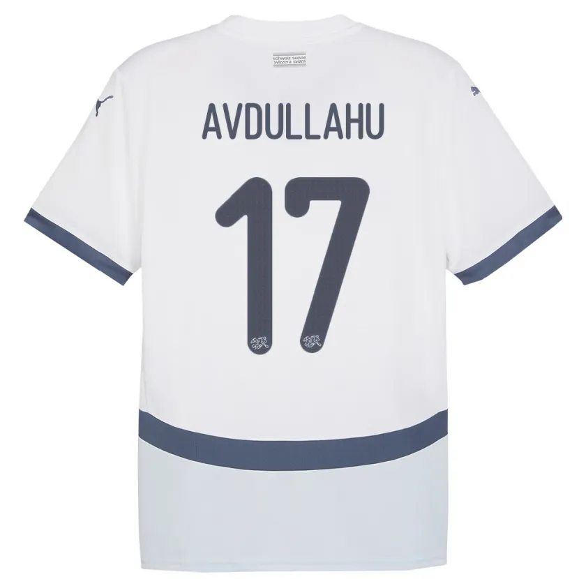 Danxen Herren Schweiz Leon Avdullahu #17 Weiß Auswärtstrikot Trikot 24-26 T-Shirt Schweiz