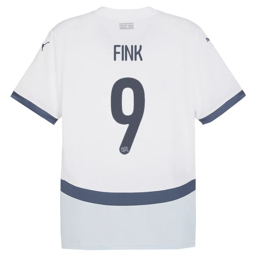 Danxen Herren Schweiz Bradley Fink #9 Weiß Auswärtstrikot Trikot 24-26 T-Shirt Schweiz